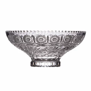 Kristály tál, talpas, 25 cm