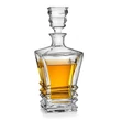 Kristály whiskys, vagy pálinkás üveg modern mintával.