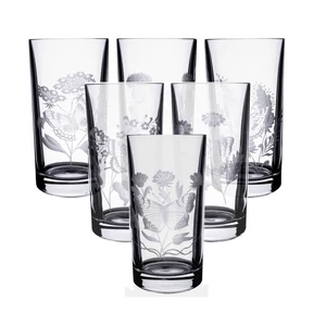 Kristálypohár készlet, üdítős -Pillangós, 6 db