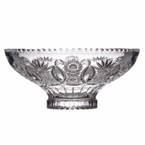 Kristály tál, talpas, 25 cm