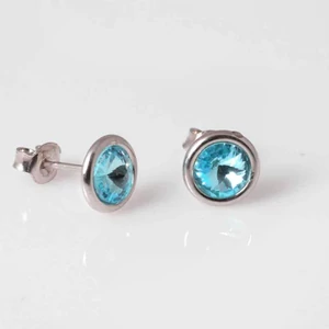 Kristály fülbevaló, Simple, akvamarin