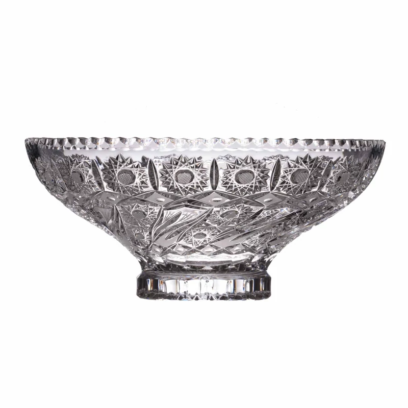 Kristály tál, talpas, 25 cm